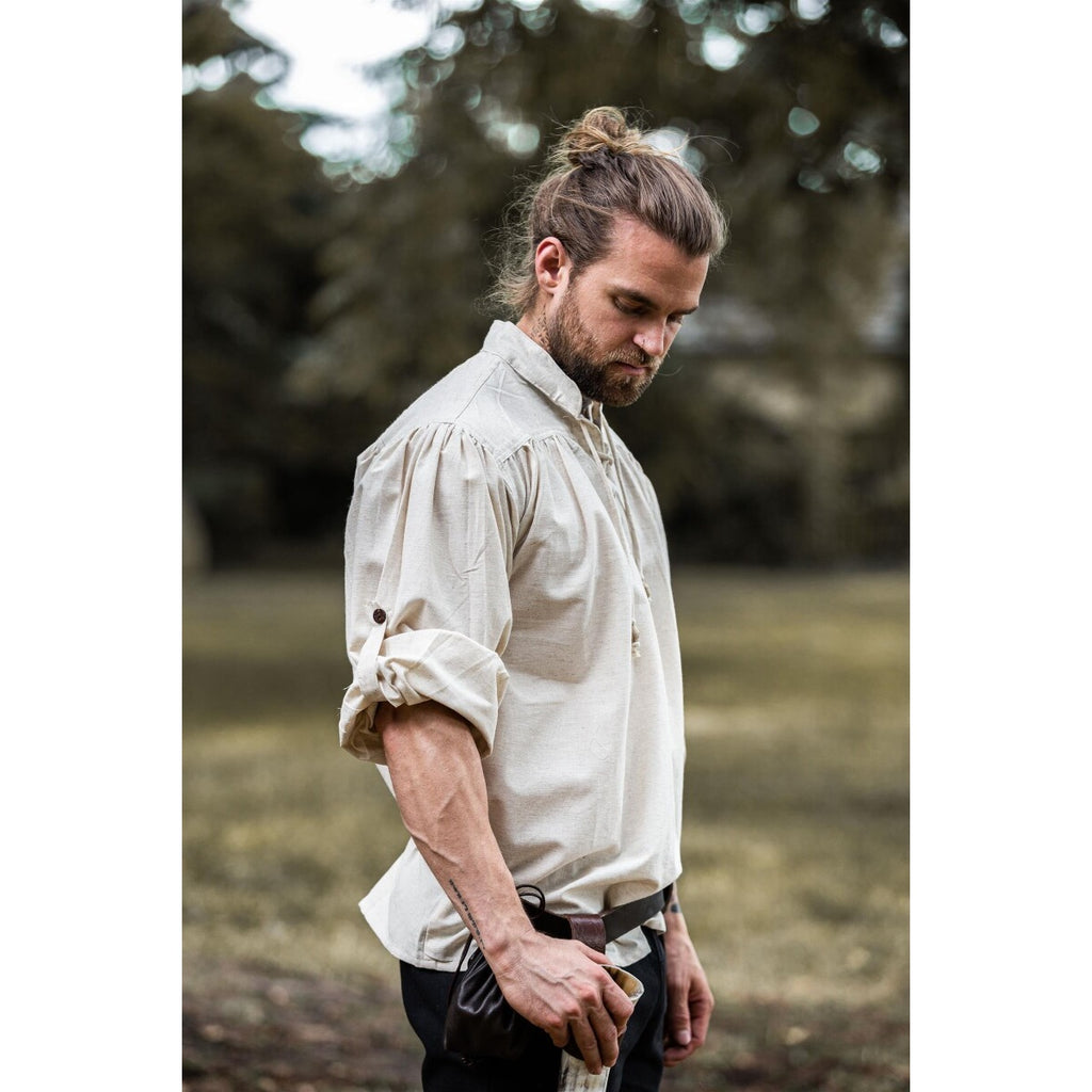 Product image Medieval Stand-Up Collar Lace-Up Shirt Bruno beige