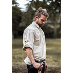 Product image Medieval Stand-Up Collar Lace-Up Shirt Bruno beige
