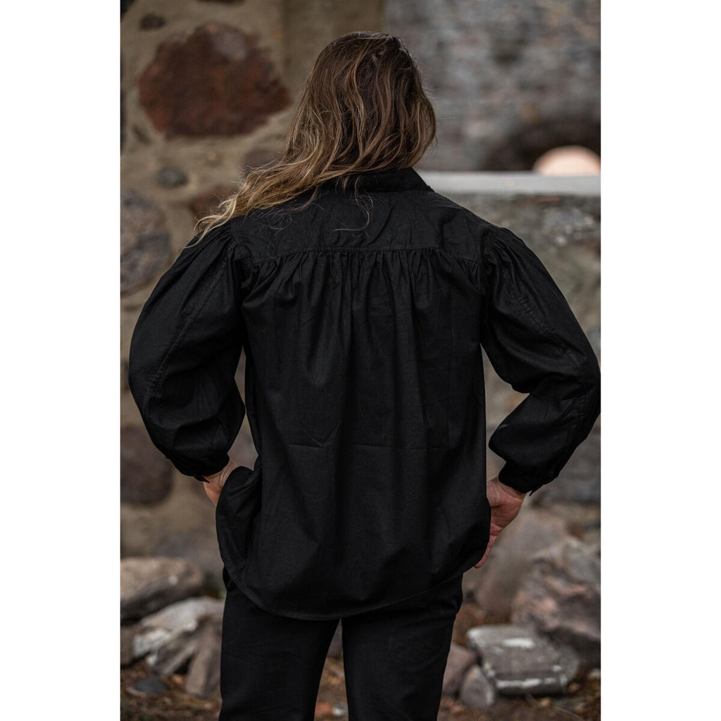 Product image Medieval Stand-Up Collar Lace-Up Shirt Georg mottled black