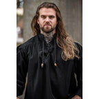Product image Medieval Stand-Up Collar Lace-Up Shirt Georg mottled black