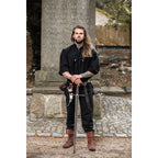 Product image Medieval Stand-Up Collar Lace-Up Shirt Georg mottled black