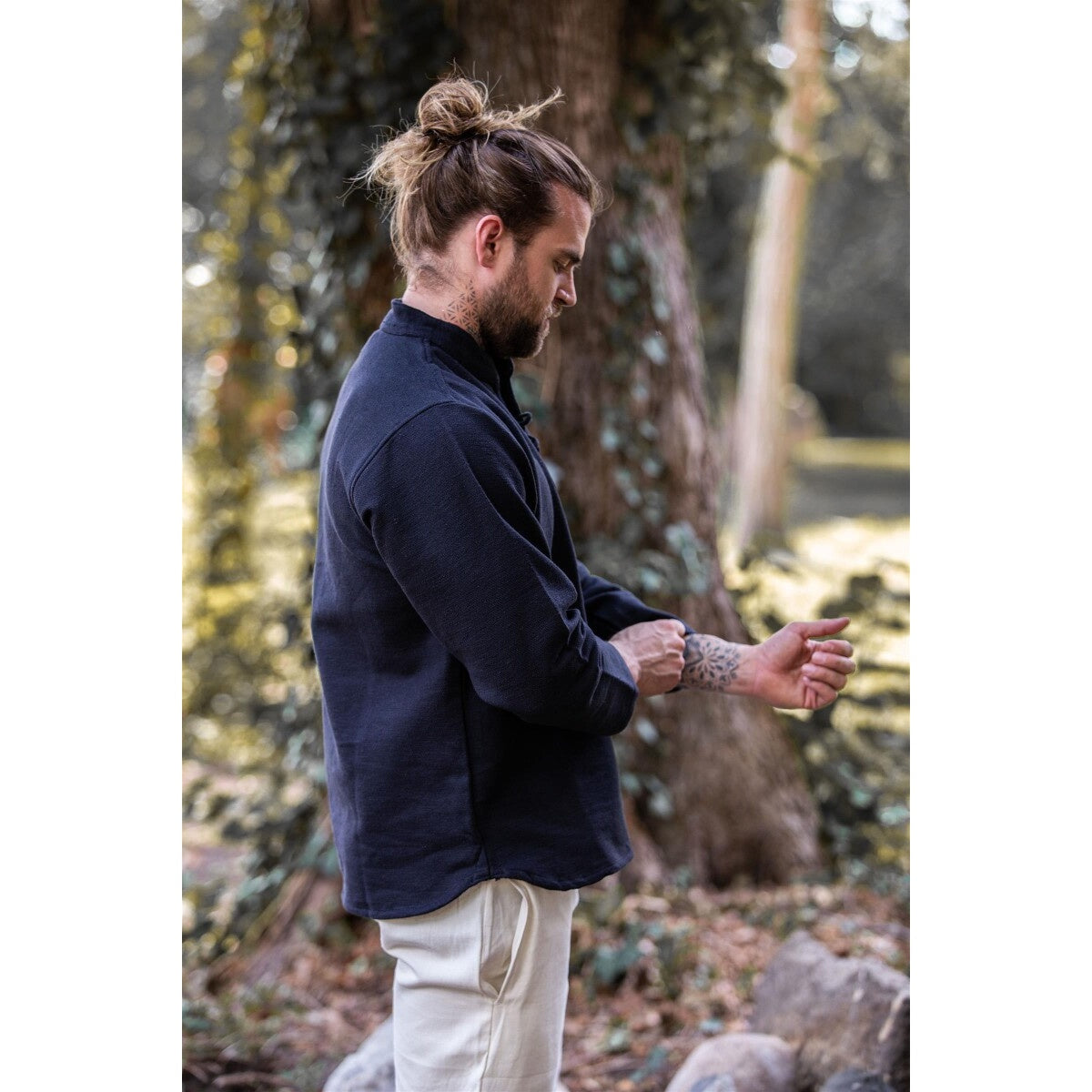 Product image Medieval Cotton Shirt Ingolf handwoven black