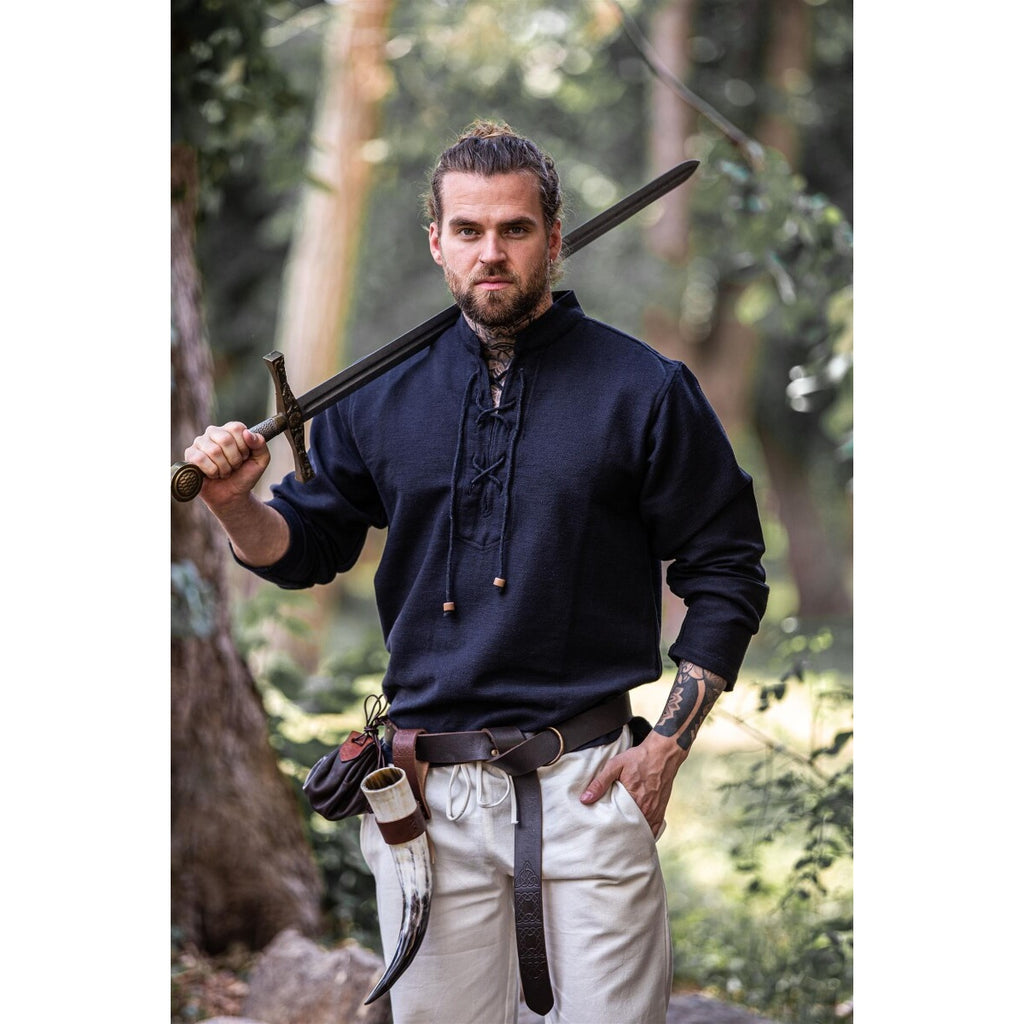 Product image Medieval Cotton Shirt Ingolf handwoven black