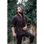 Product image Medieval Stand-Up Collar Lace-Up Shirt Friedrich brown