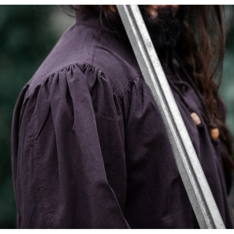 Product image Medieval Stand-Up Collar Lace-Up Shirt Friedrich brown