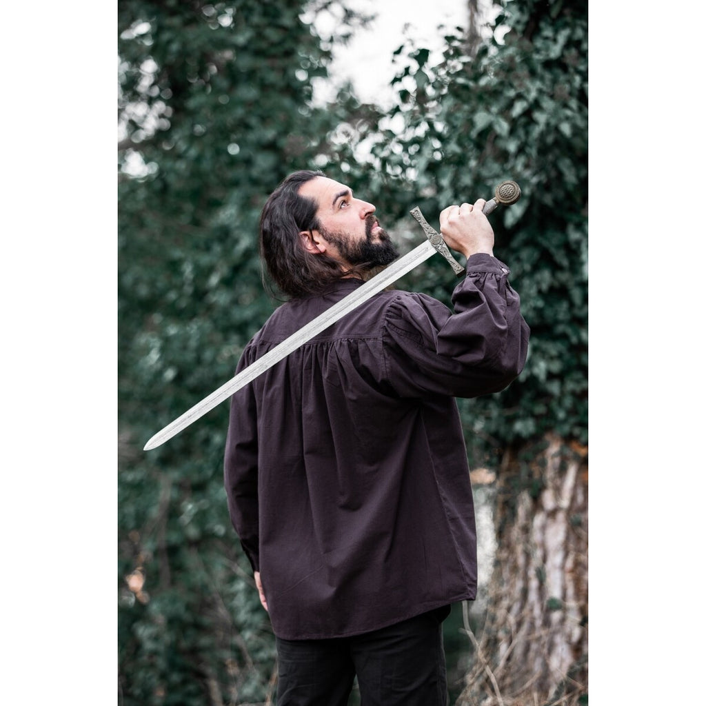 Product image Medieval Stand-Up Collar Lace-Up Shirt Friedrich brown
