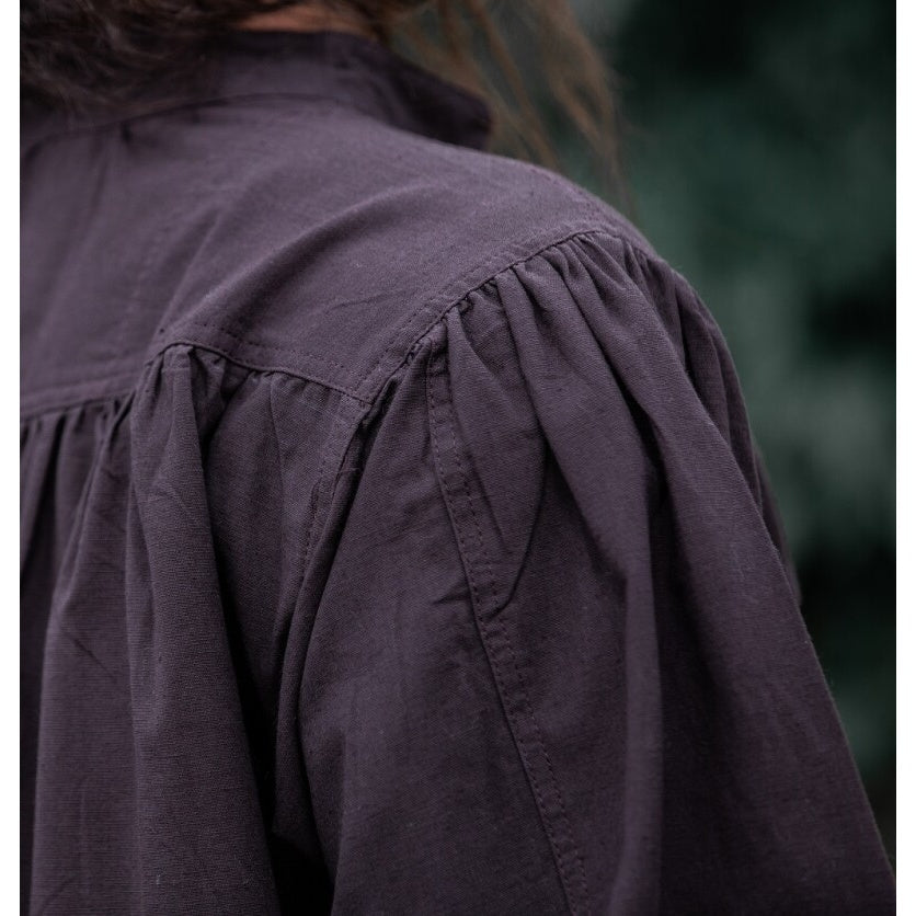 Product image Medieval Stand-Up Collar Lace-Up Shirt Friedrich brown
