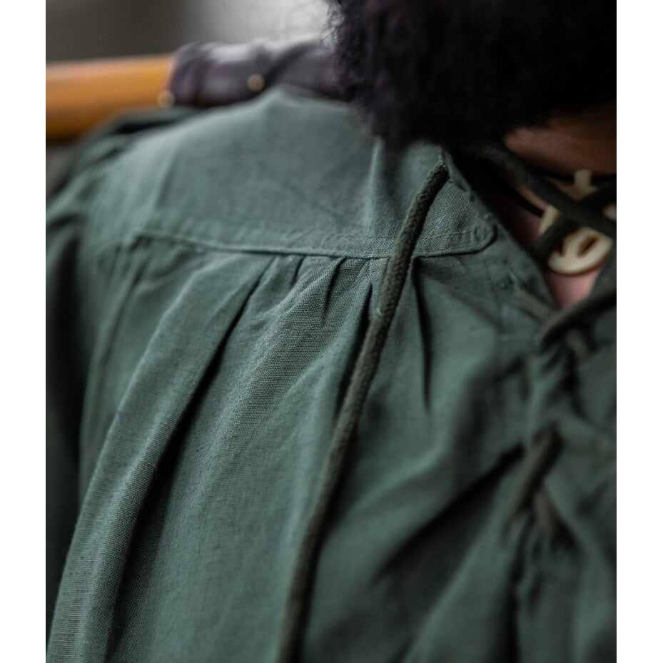 Product image Medieval Stand-Up Collar Lace-Up Shirt Friedrich green