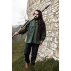 Product image Medieval Stand-Up Collar Lace-Up Shirt Friedrich green