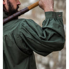 Product image Medieval Stand-Up Collar Lace-Up Shirt Friedrich green