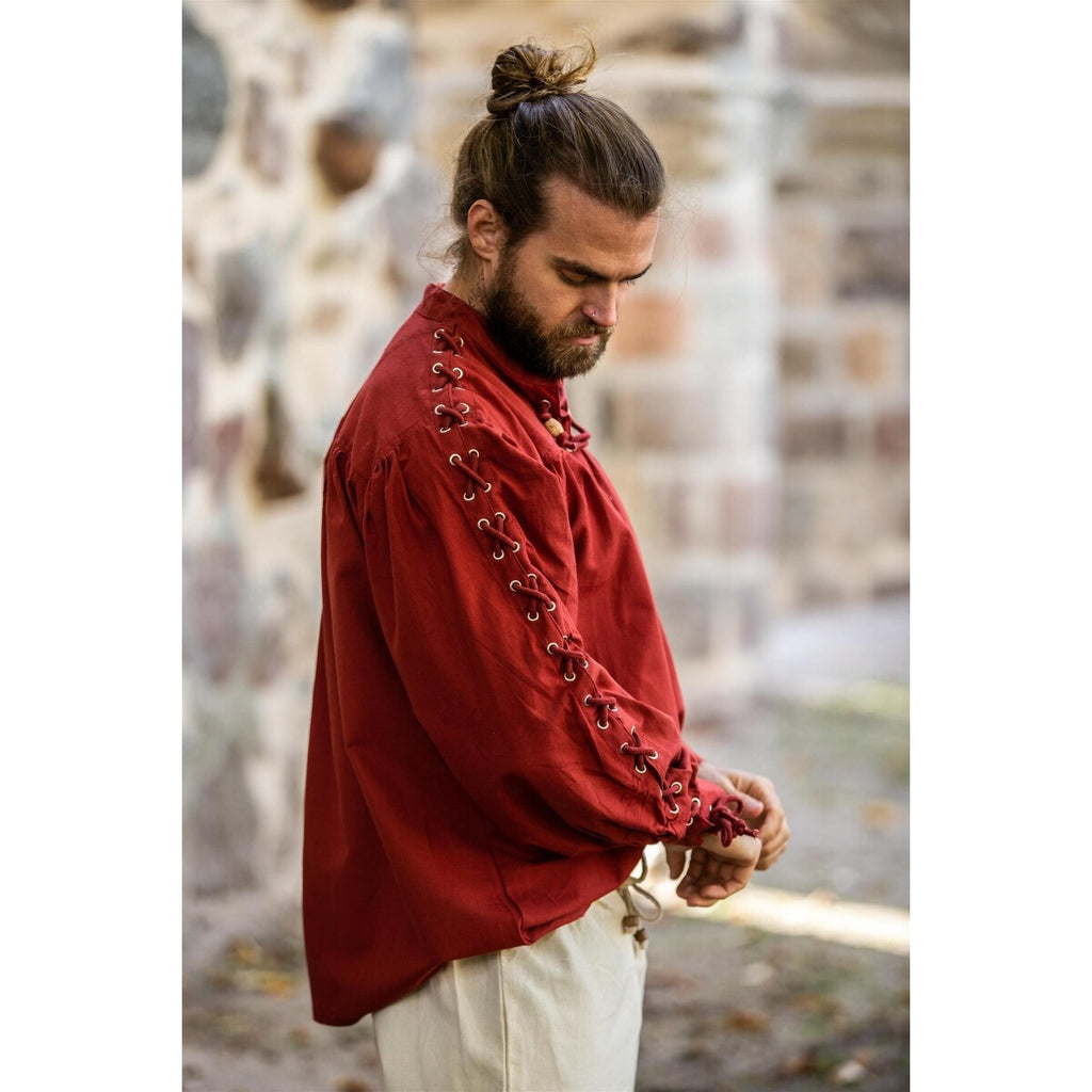 Product image Medieval Lace-Up Shirt with Eyelets Adrian red