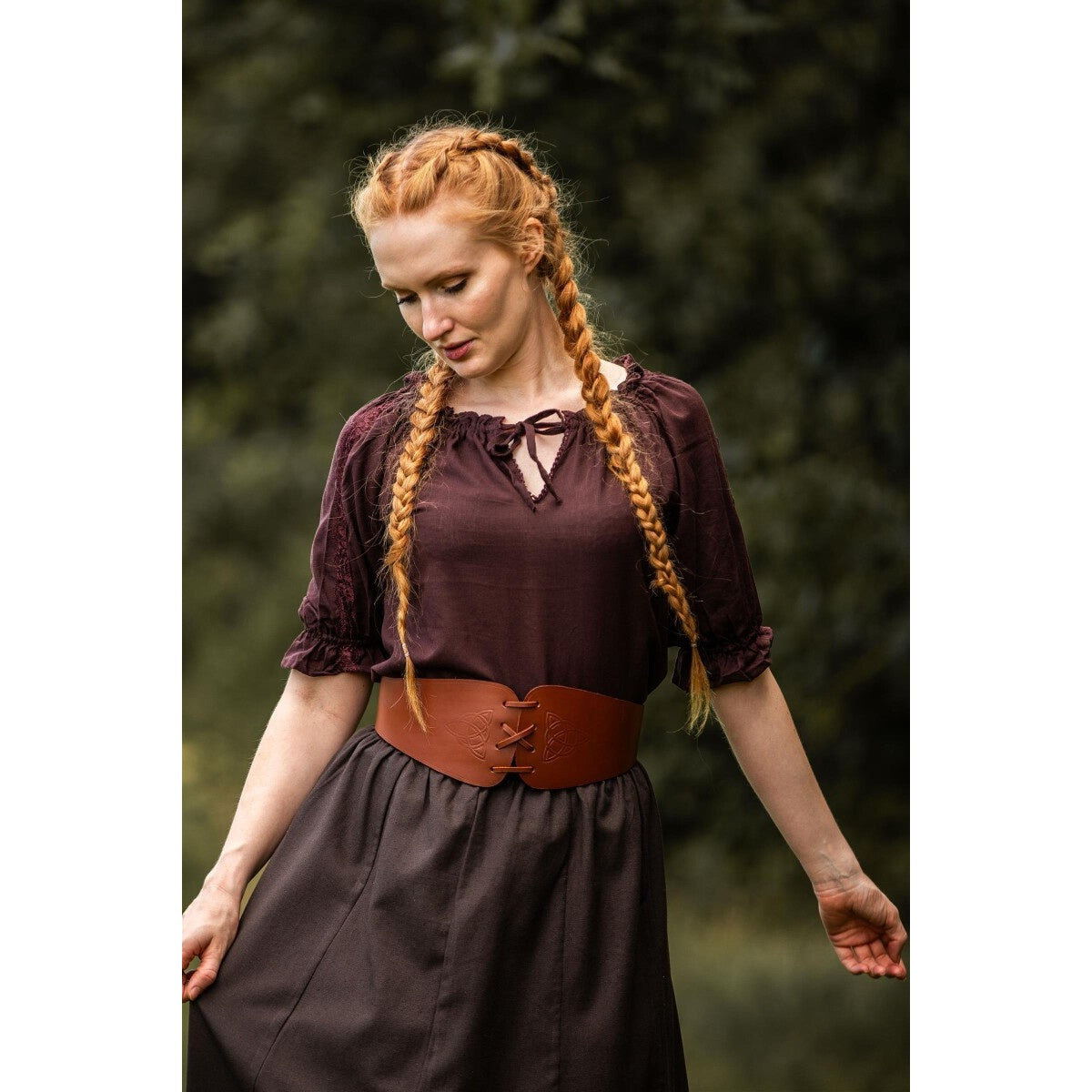 Product image Medieval Short-Sleeve Blouse Sandra dark brown
