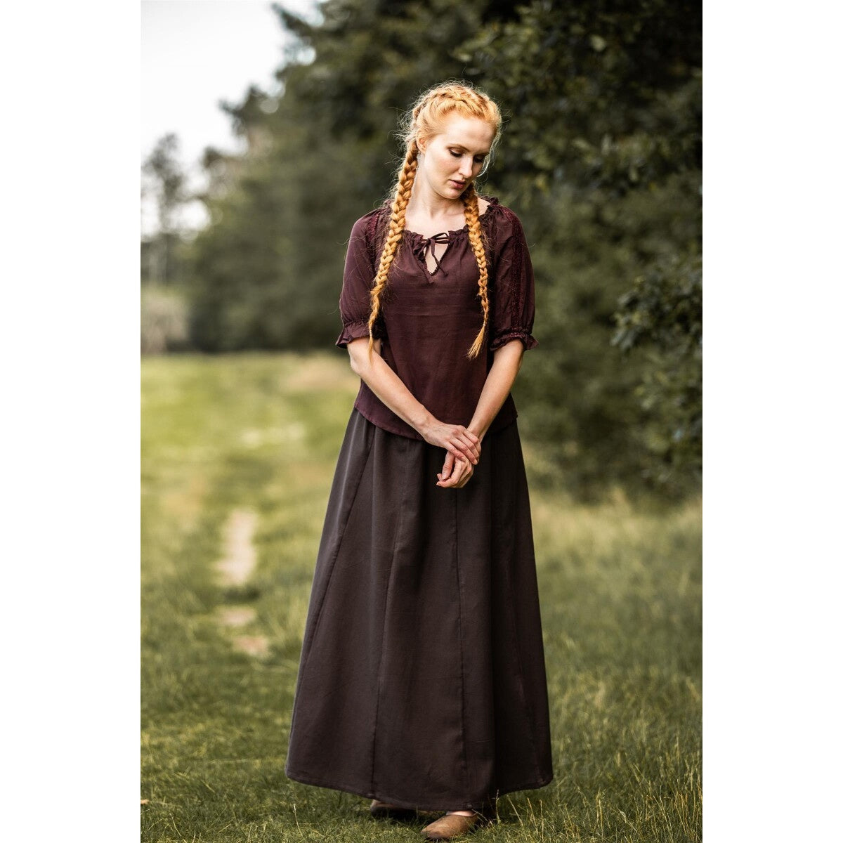 Product image Medieval Short-Sleeve Blouse Sandra dark brown