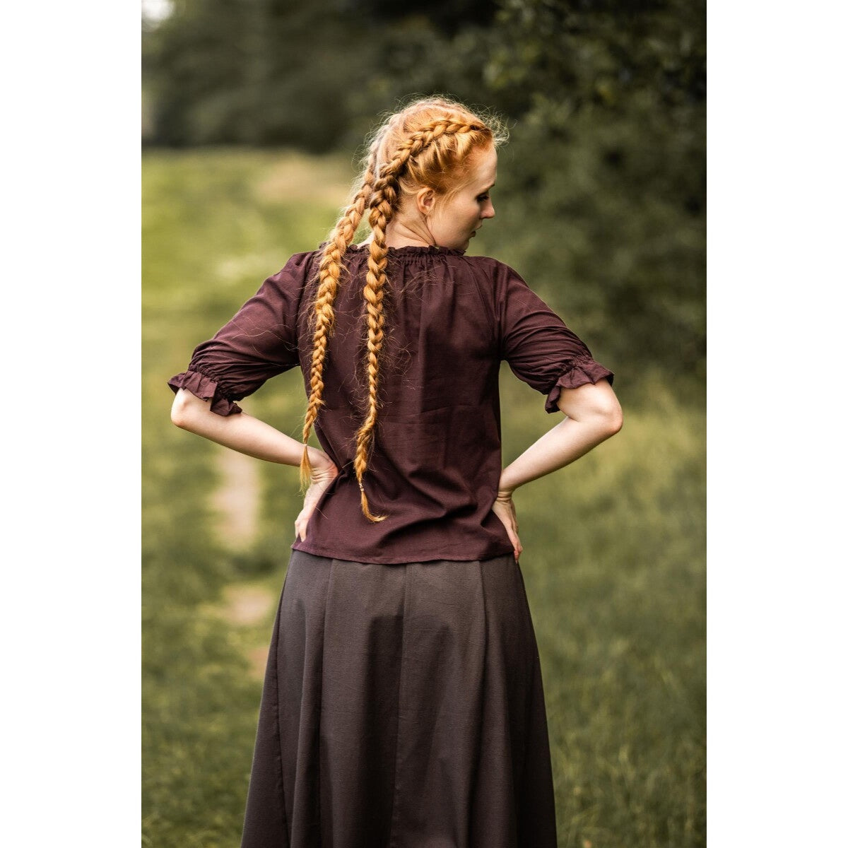 Product image Medieval Short-Sleeve Blouse Sandra dark brown