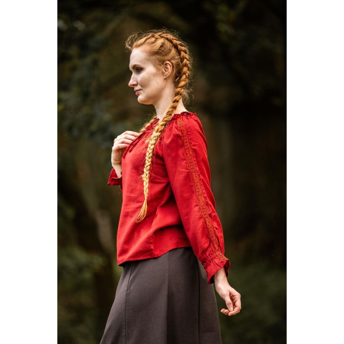 Product image Medieval Blouse with Lace Bettina red