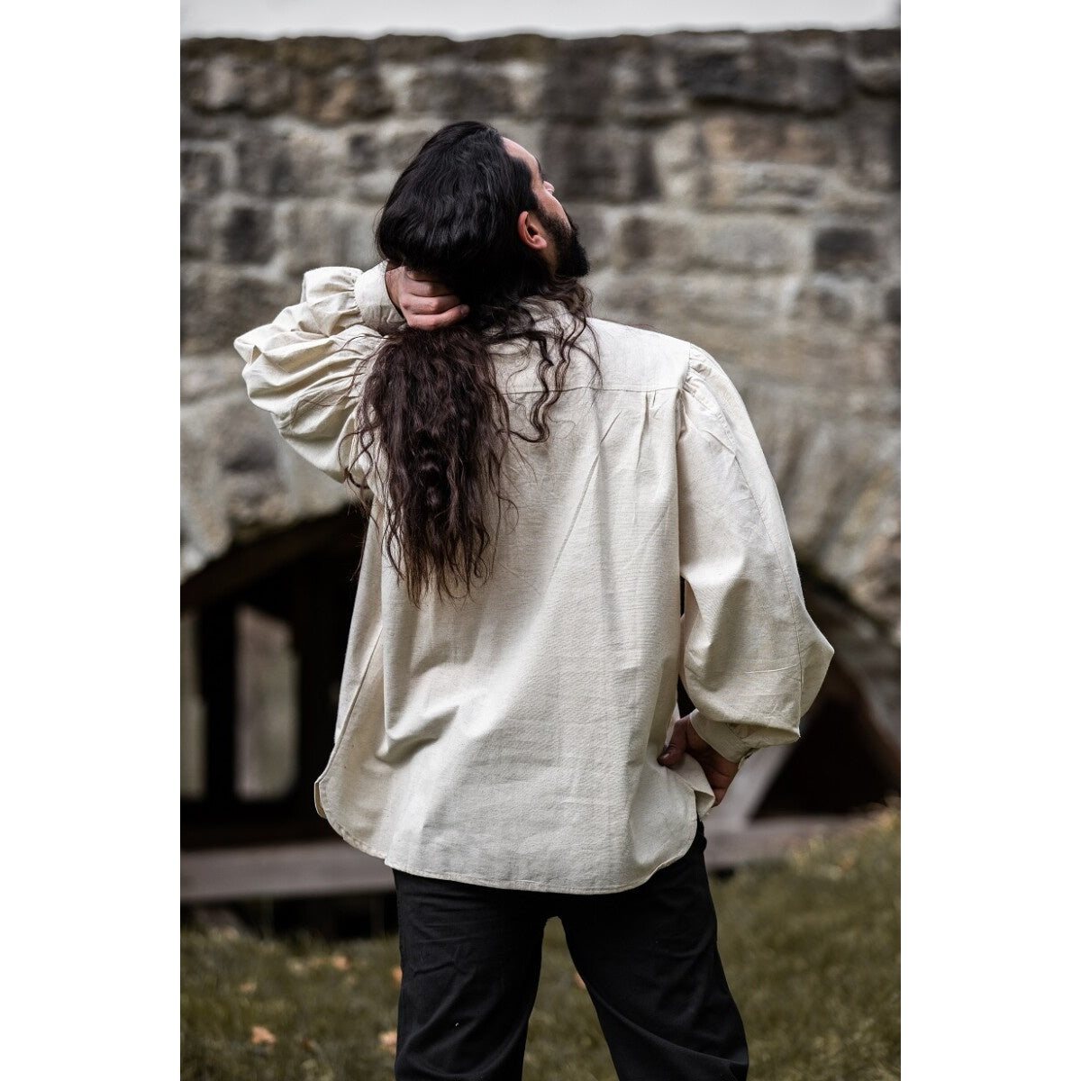 Product image Medieval Pintuck Shirt with Wooden Buttons Oswald beige