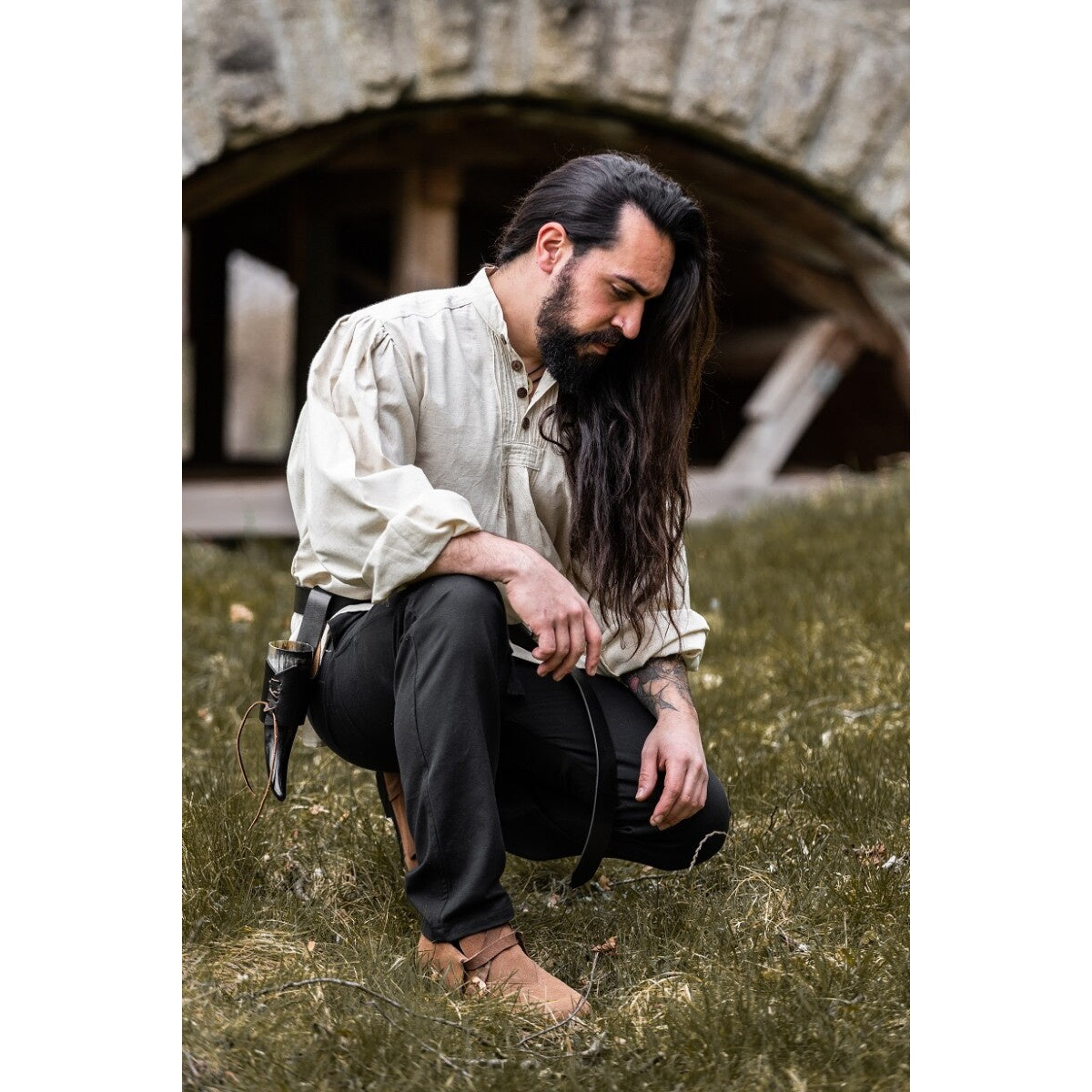 Product image Medieval Pintuck Shirt with Wooden Buttons Oswald beige
