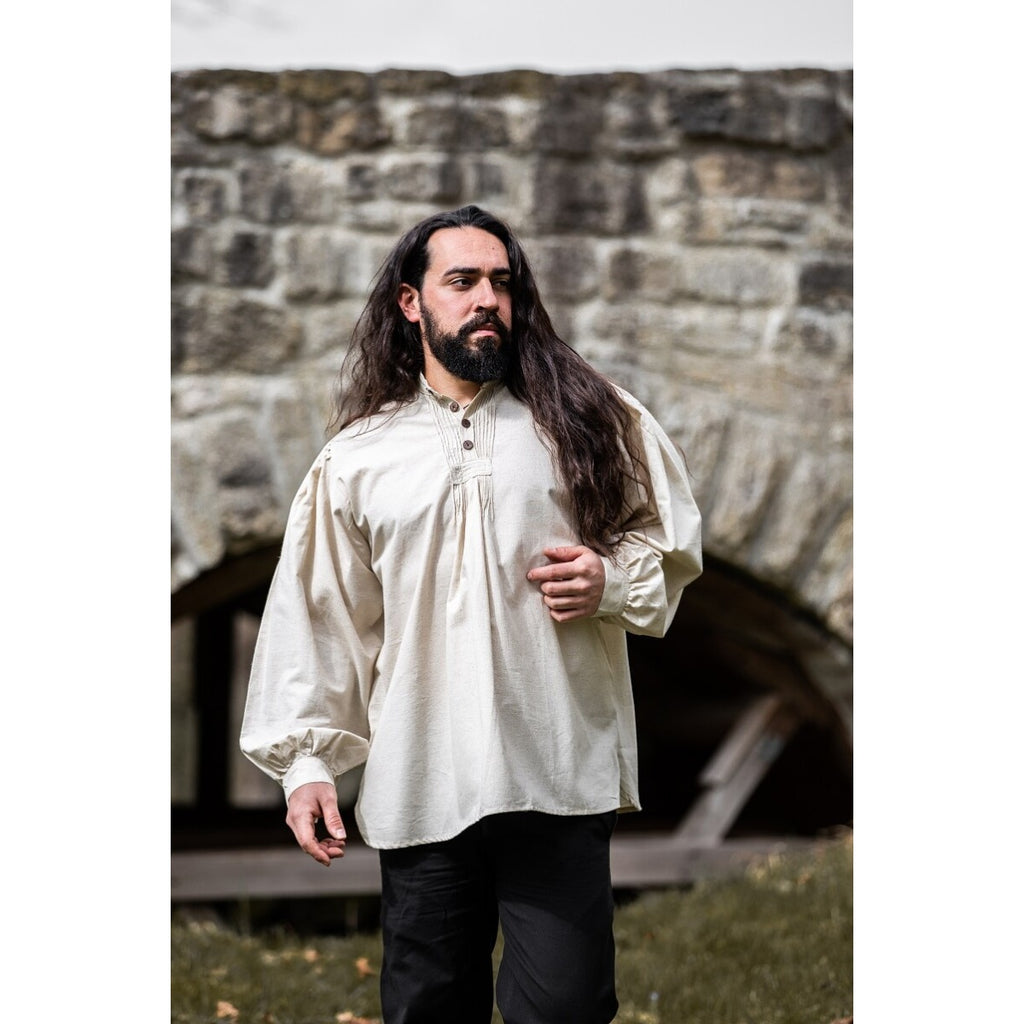 Product image Medieval Pintuck Shirt with Wooden Buttons Oswald beige