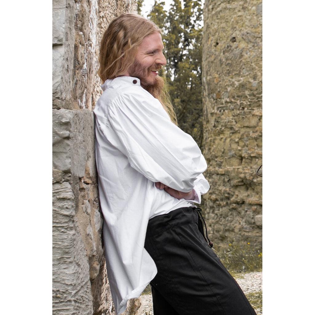 Product image Medieval pintuck shirt with wooden buttons Oswald white