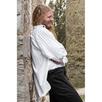 Product image Medieval pintuck shirt with wooden buttons Oswald white