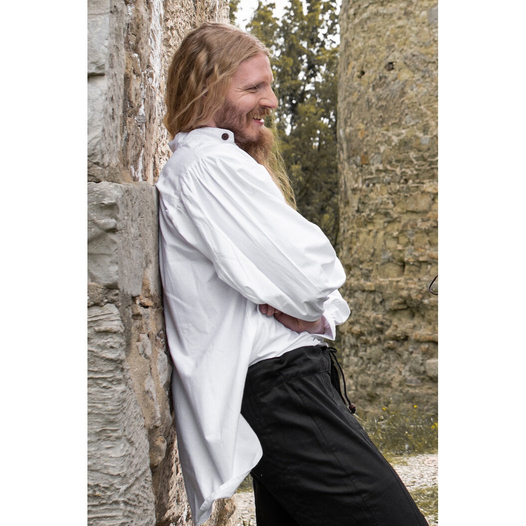 Product image Medieval pintuck shirt with wooden buttons Oswald white