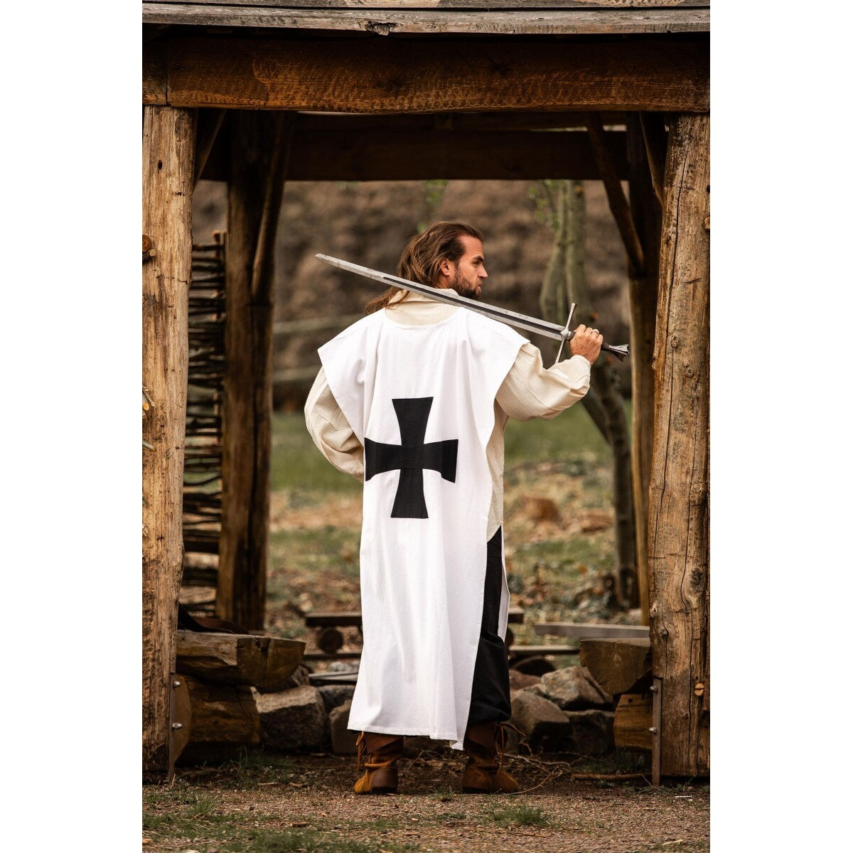 Product image Medieval Surcoat of the Knights Templar white-black