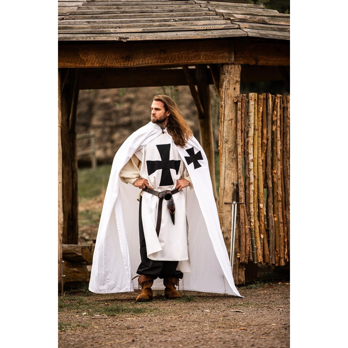 Product image Medieval Surcoat of the Knights Templar white-black