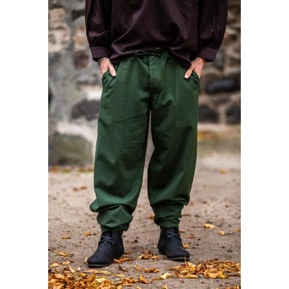 Product image Medieval Trousers Linhart with Laced Waistband green