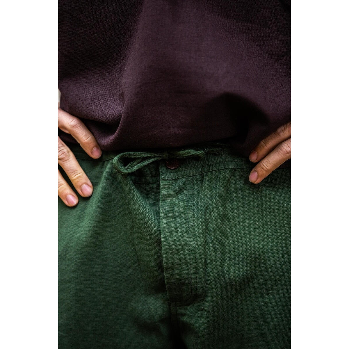Product image Medieval Trousers Linhart with Laced Waistband green