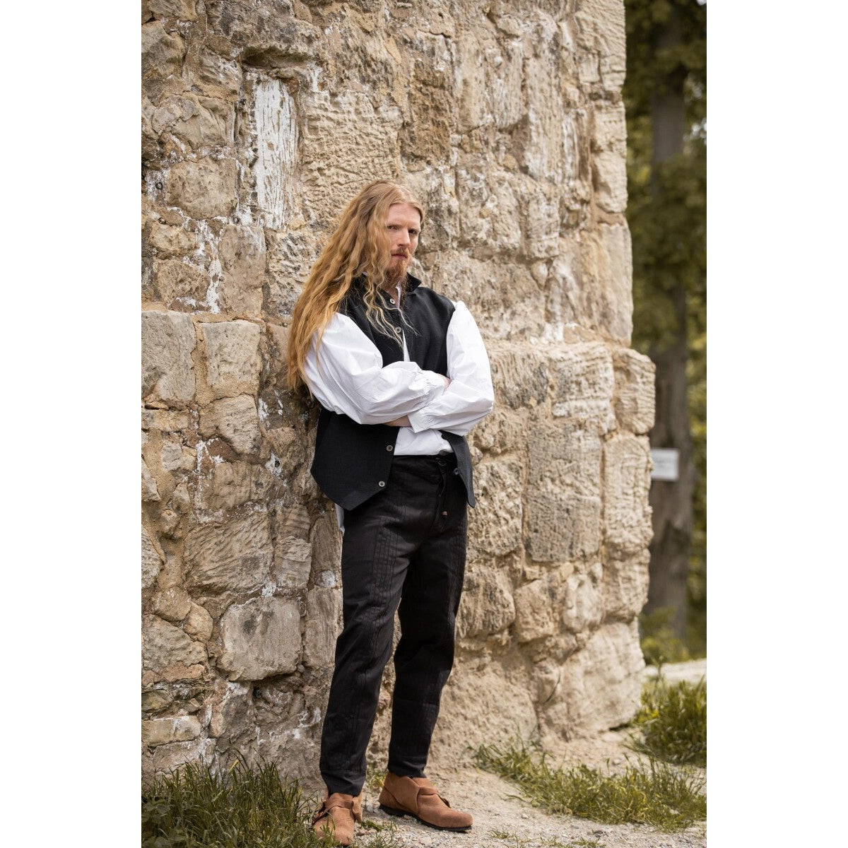 Product image Medieval Trousers Oskar with Decorative Stitching black