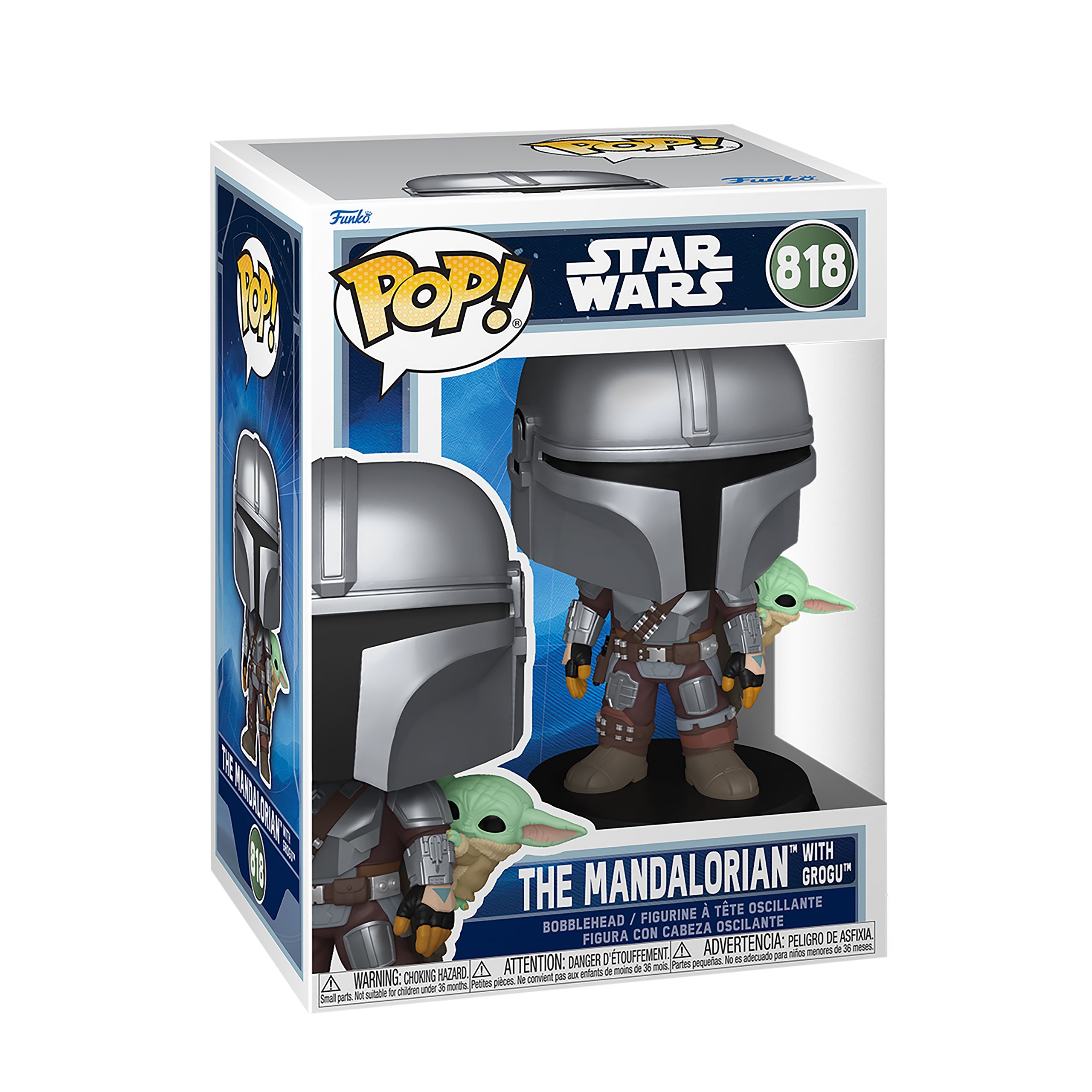 Product image Mandalorian with Grogu Funko Pop Bobble-Head Figure - Star Wars The Mandalorian