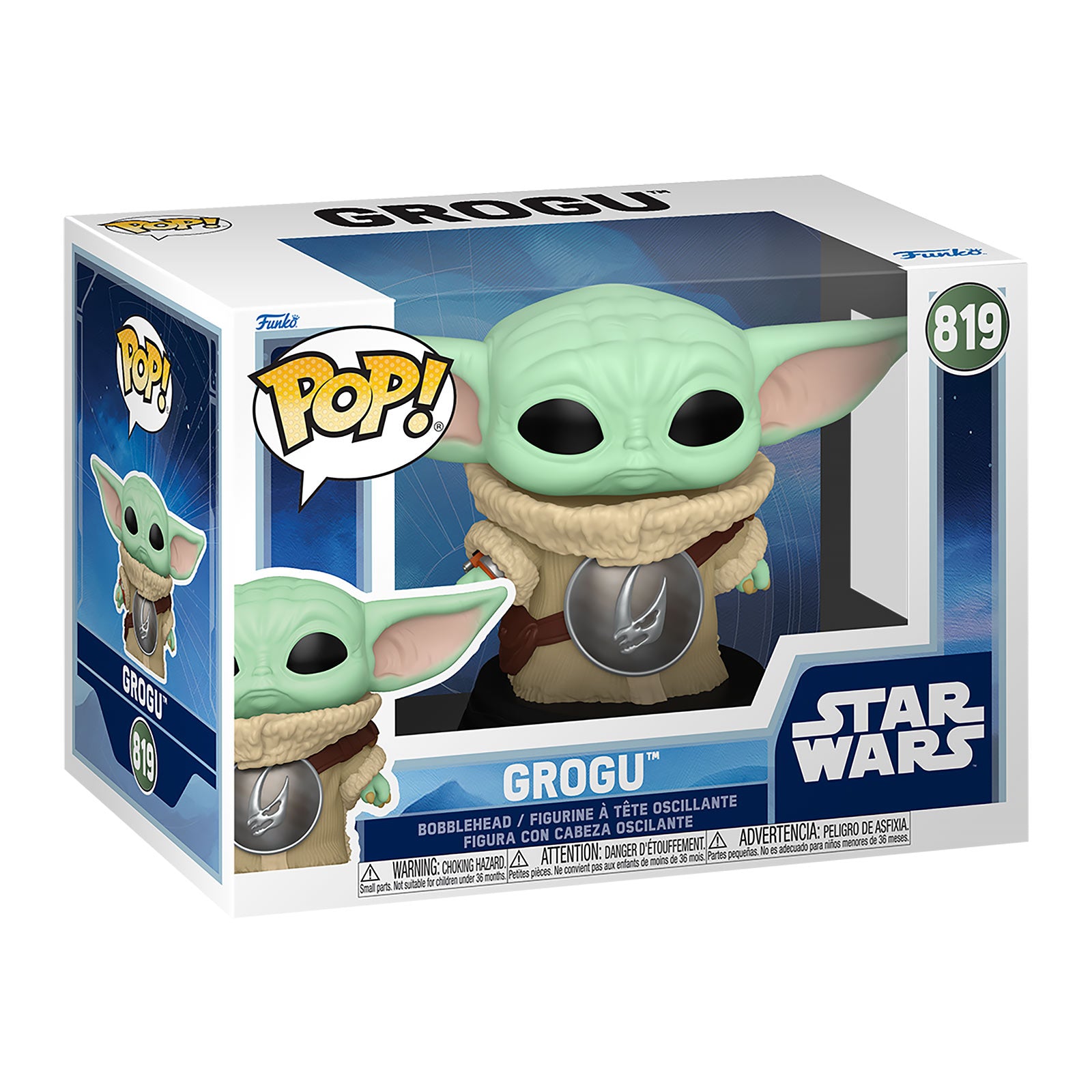 Product image Grogu with Mudhorn Chest Armor Funko Pop Bobble-Head Figure - Star Wars The Mandalorian and Grogu