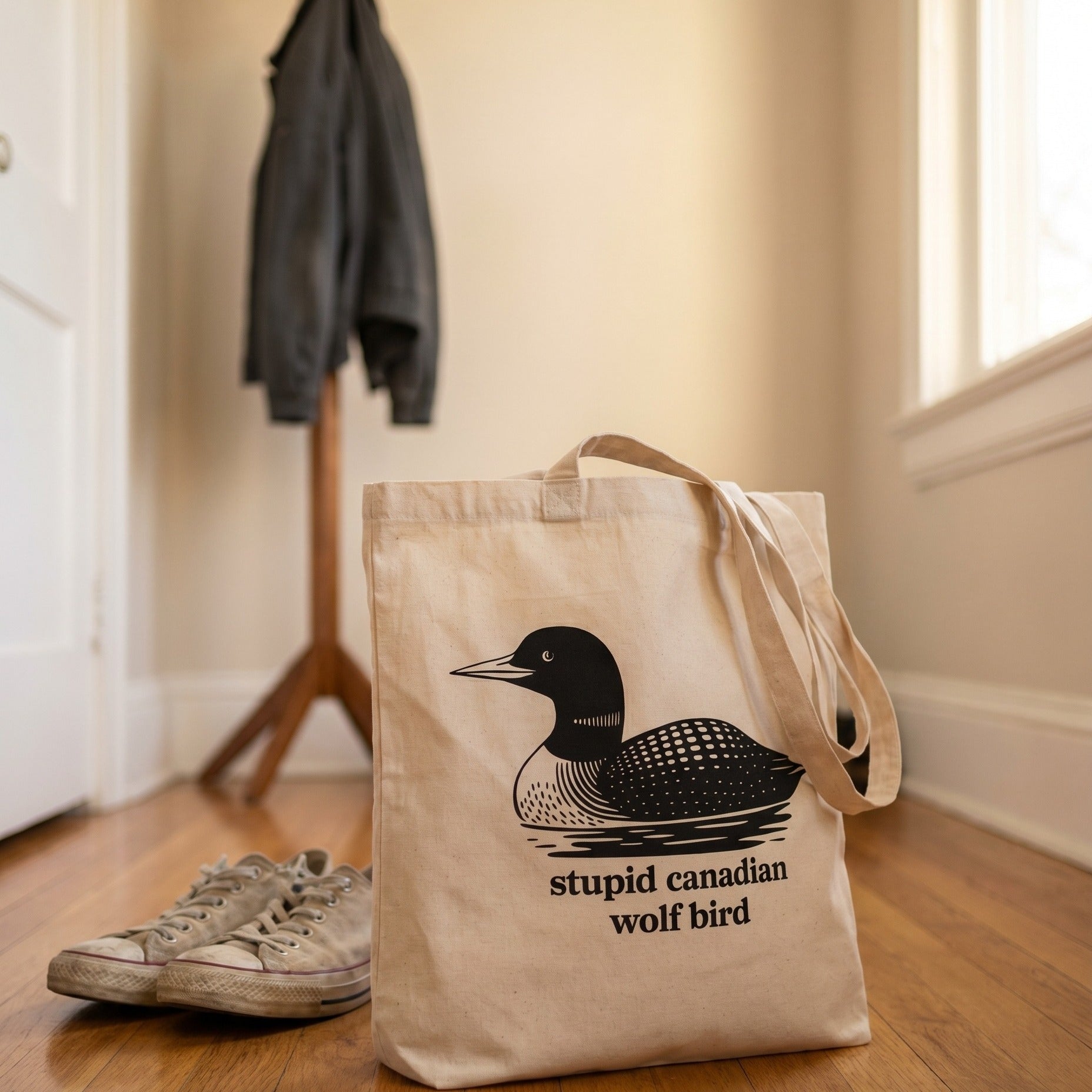 Product image Stupid Canadian Wolf Bird Tote Bag for Heated Rivalry Fans