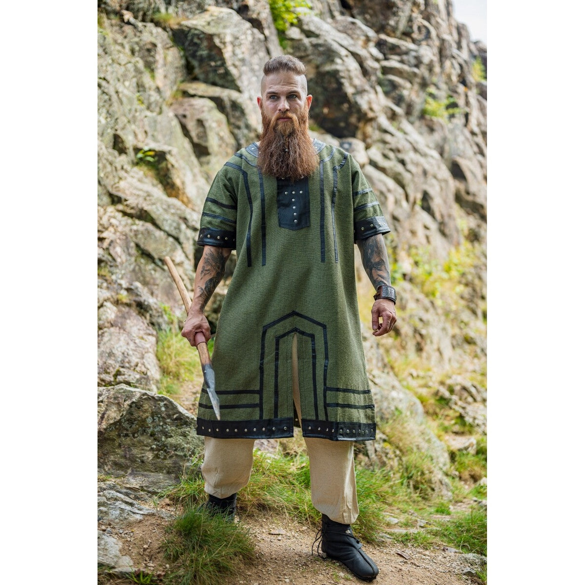Product image Medieval Viking Tunic Rollo Short Sleeve Green