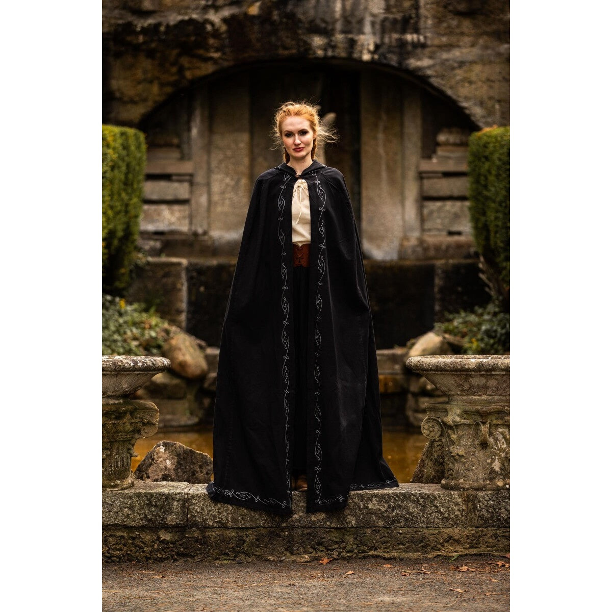 Product image Medieval Cloak with Embroidery Erna black
