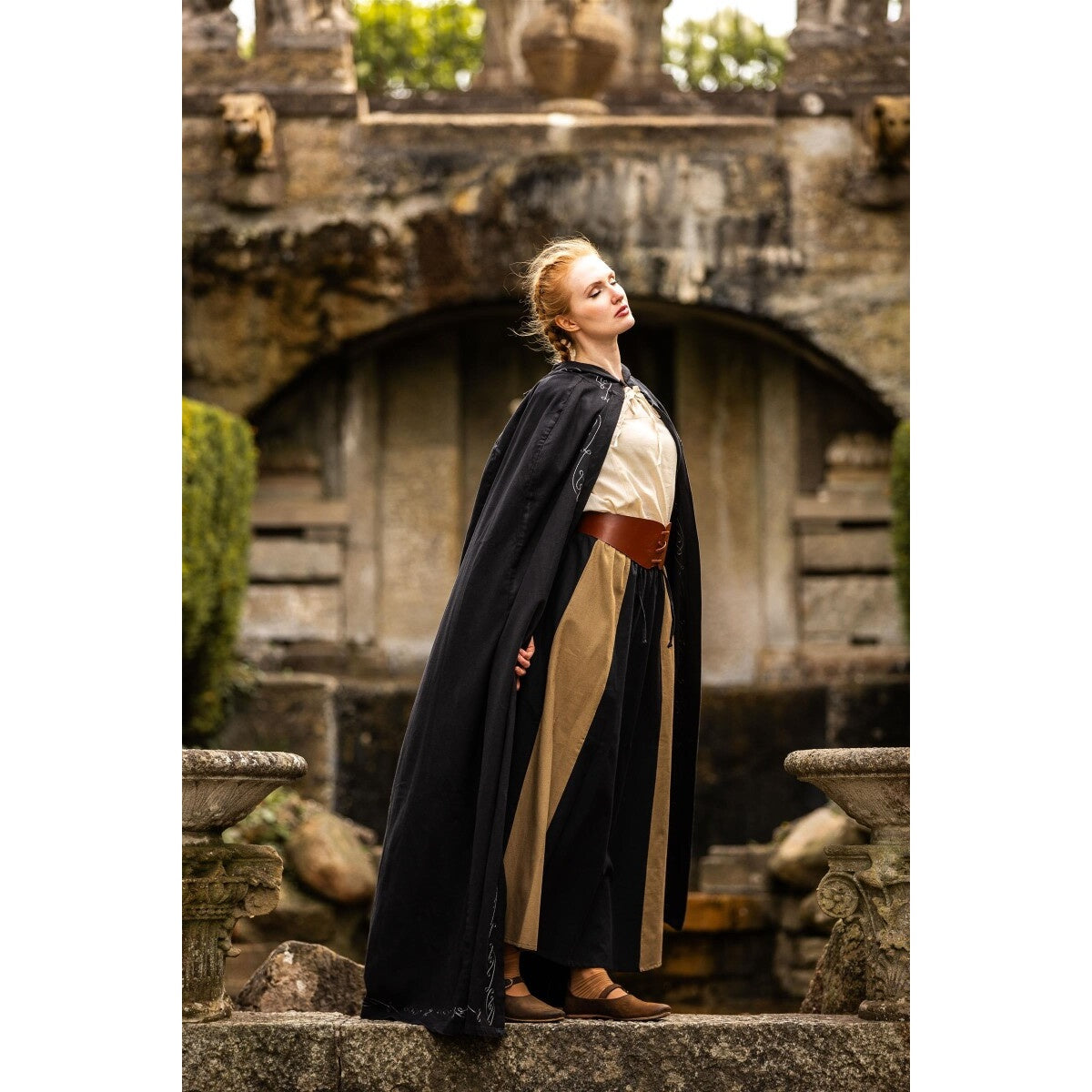 Product image Medieval Cloak with Embroidery Erna black