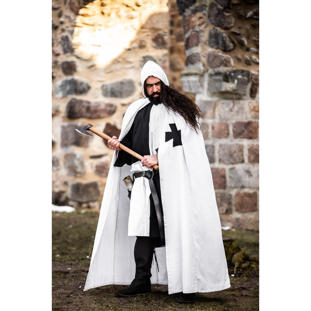 Product image Medieval Templar Knight Cloak Baldwin white-black