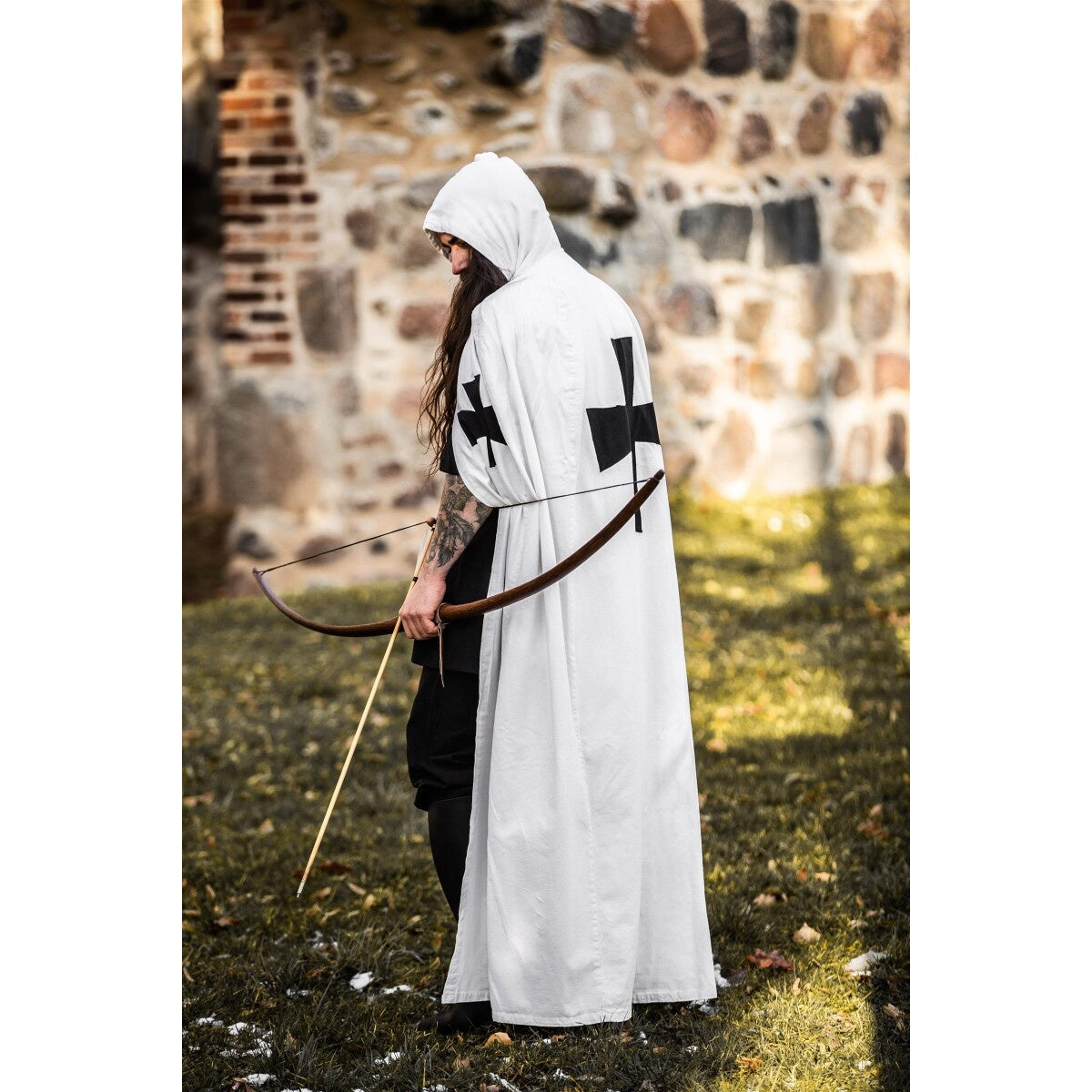 Product image Medieval Templar Knight Cloak Baldwin white-black