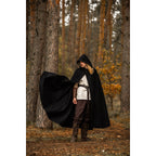 Product image Medieval Hooded Cloak Thorian Wool black