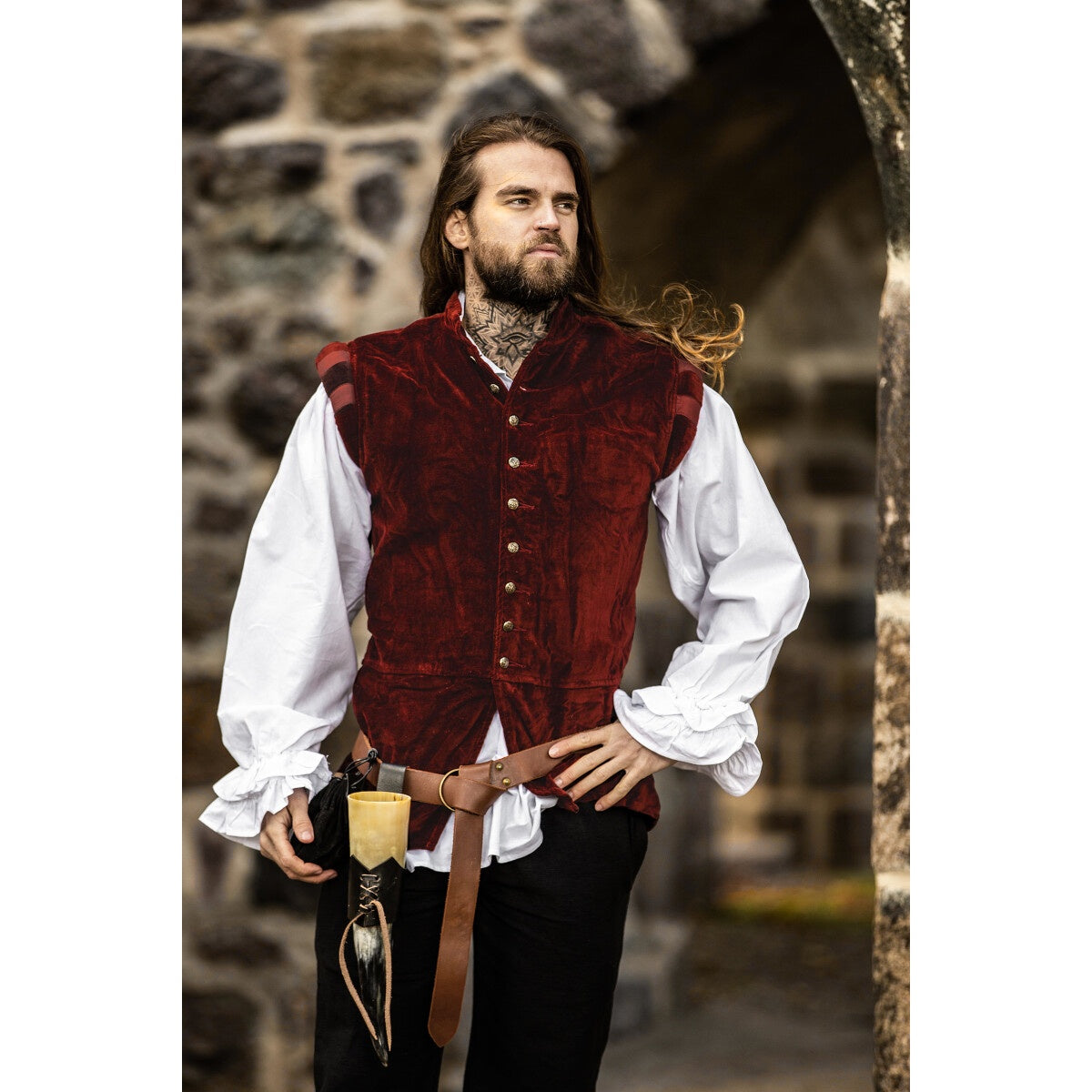 Product image Medieval Noble Velvet Doublet Pierre red