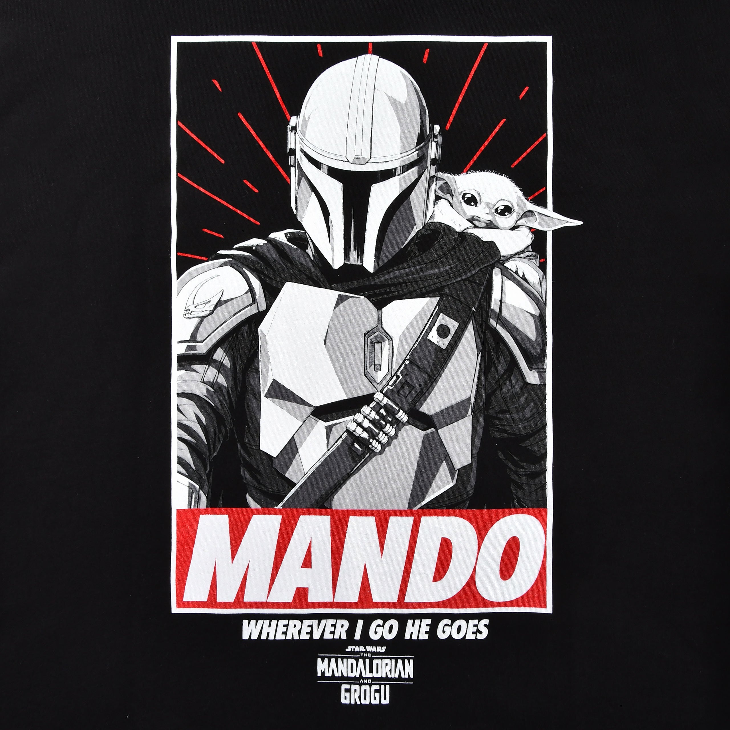 Product image Mando Wherever I Go He Goes T-Shirt Black - Star Wars The Mandalorian