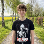 Product image Mando Wherever I Go He Goes T-Shirt Black - Star Wars The Mandalorian