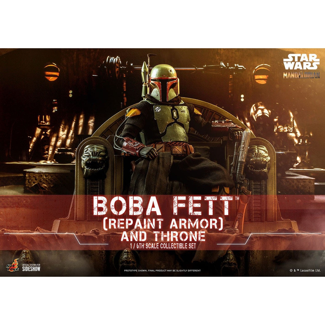 Product image Star Wars: The Mandalorian - Boba Fett 1:6 Scale Action Figure Repaint Armor and Throne Special Edition