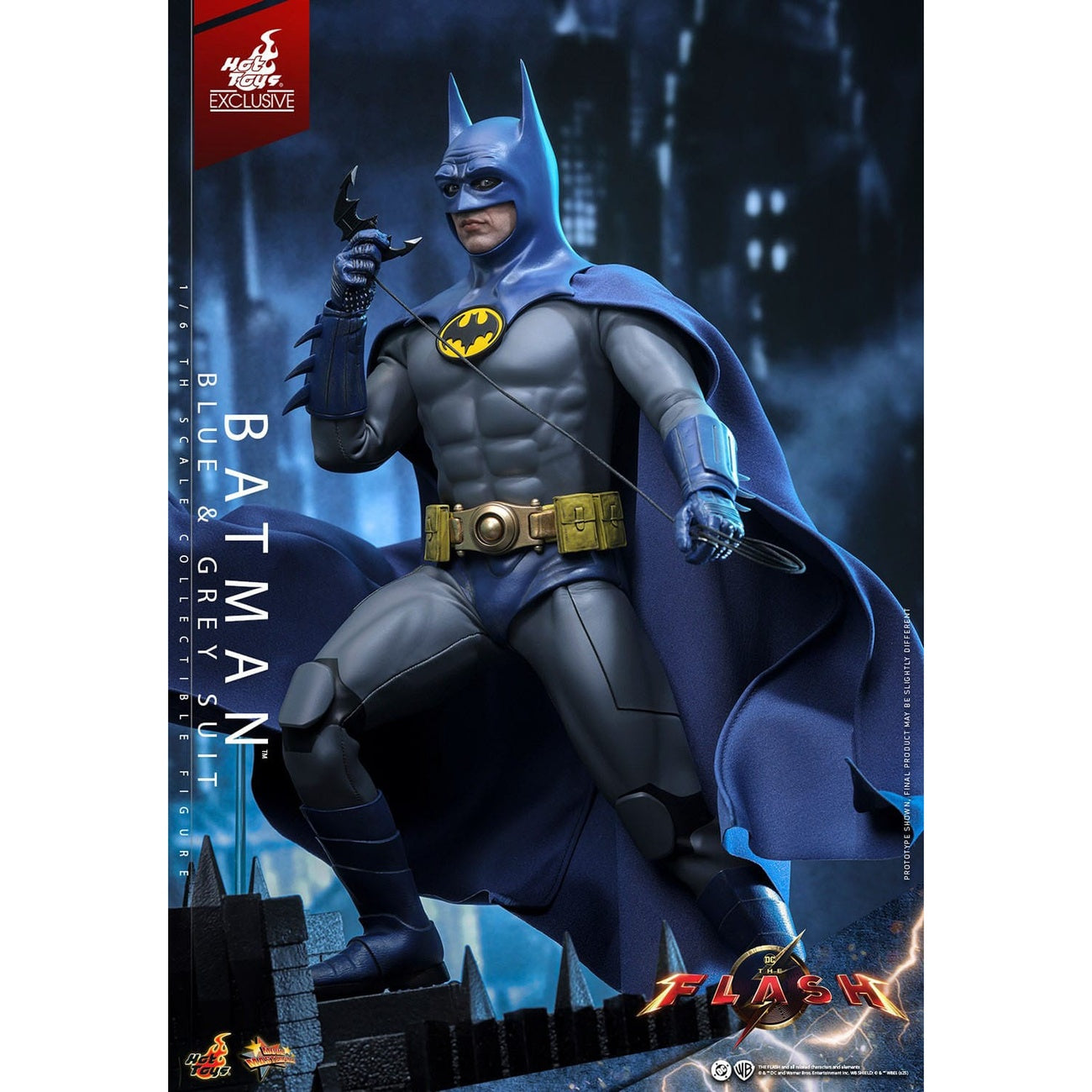 Product image The Flash Movie Masterpiece Action Figure 1/6 Batman (Blue & Grey Suit) Limited Edition Hot Toys Exclusive 30 cm