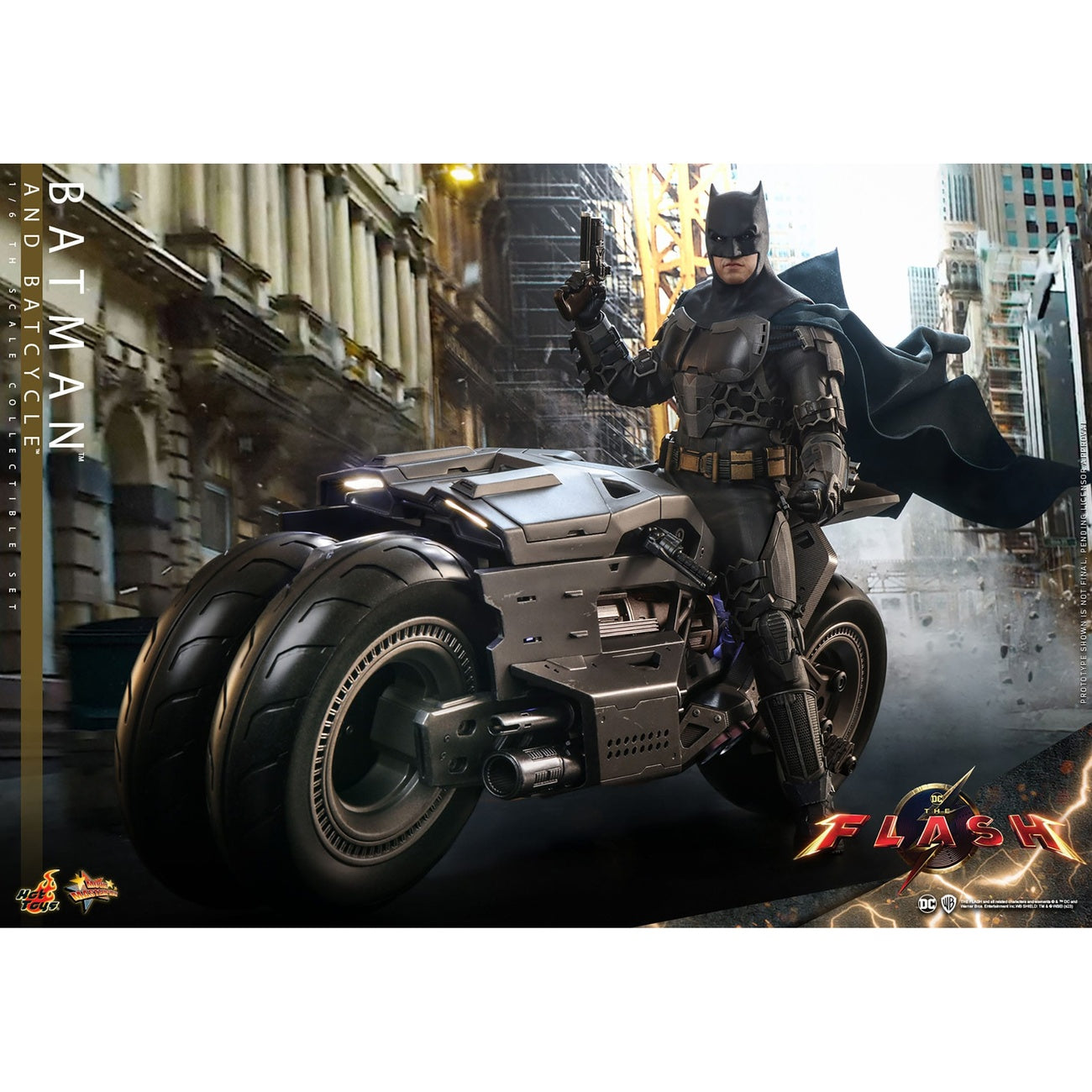 Product image The Flash Movie Masterpiece Action Figure with Vehicle 1/6 Batman & Batcycle Set 30 cm