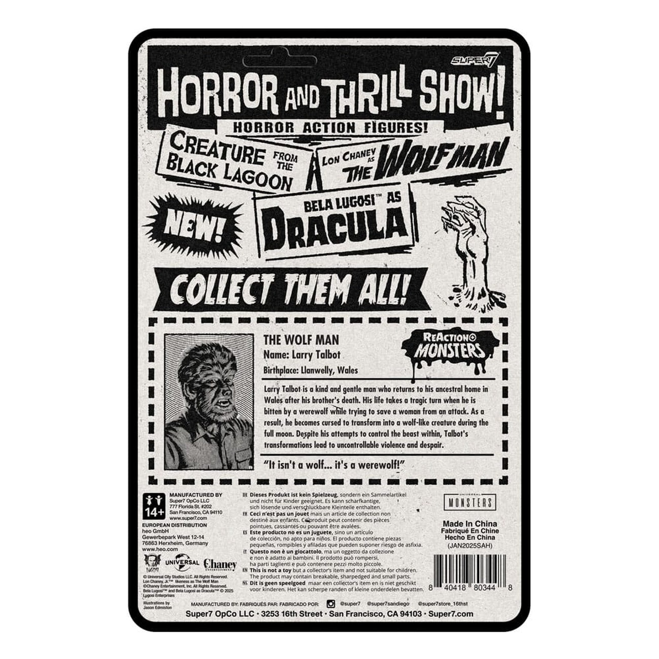 Product image Universal Monsters ReAction+ Action Figure Wave 1 The Wolf Man 10 cm