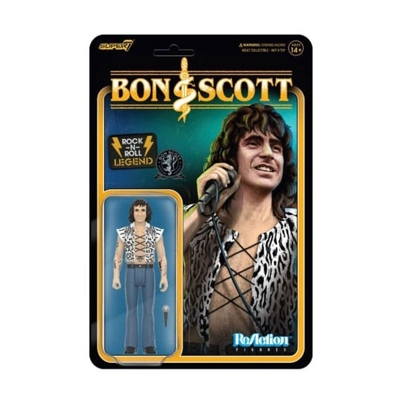 Product image Bon Scott ReAction action figure Wave 02 Bon Scott (Leopard Print) 10 cm