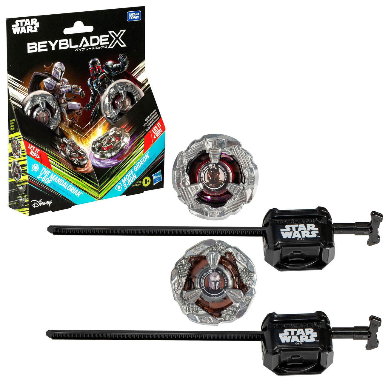 Product image Beyblade X and Star Wars Collab The Mandalorian 3-60F vs. Moff Gideon 3-80N