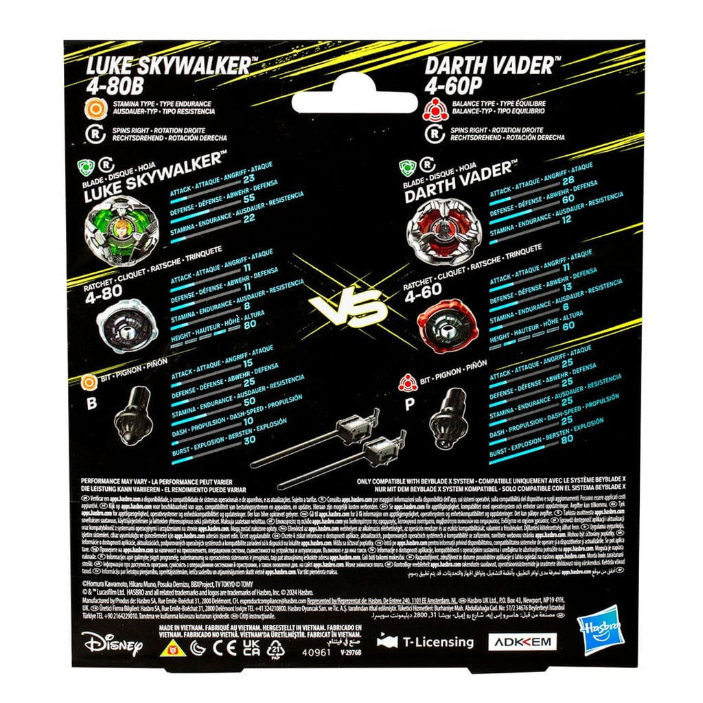 Product image Beyblade X and Star Wars Collab Luke Skywalker 4-80B vs. Darth Vader 4-60B