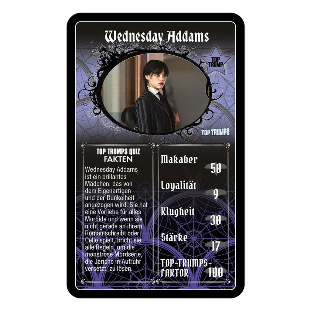 Product image Wednesday Card Game Top Trumps *German Version*